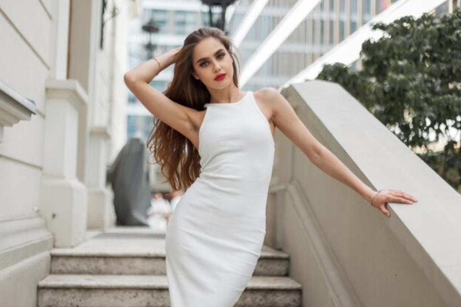 White Long Formal Dress